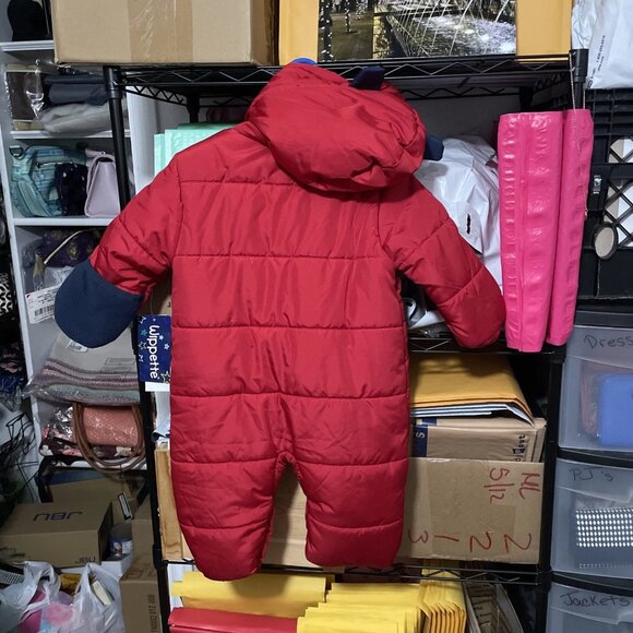 Wippette Baby Boy Hooded Snowsuit ~ Red ~ Size 3-6 months ~ NWT - Picture 4 of 6